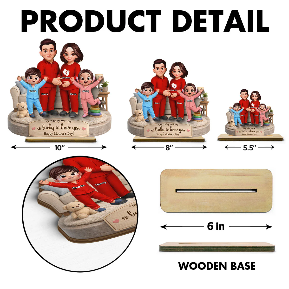 Watching You Be a Mom Again is My Greatest Joy - Personalized 2-Layered Wooden Plaque - Mother's Day Gift for Pregnant Wife - Image 8