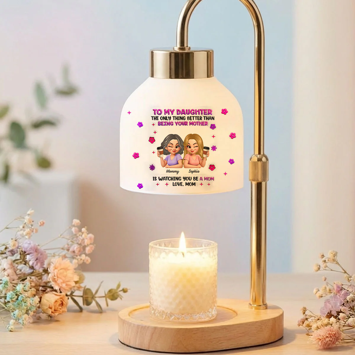 Watching You Be A Mom Mother Daughter - Personalized Candle Warmer Lamp - Heartfelt Mother's Day Gift for Daughter - Image 6