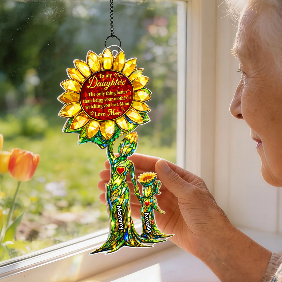 Watching You Be a Mom Mother Daughter - Personalized Suncatcher - Heartfelt Mother's Day Gift for Daughter - Image 2