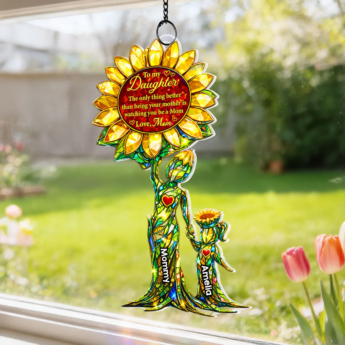 Watching You Be a Mom Mother Daughter - Personalized Suncatcher - Heartfelt Mother's Day Gift for Daughter - Image 4
