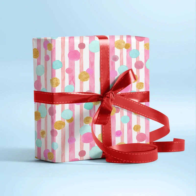 Watercolor Bubble Pop Gift Wrapping Paper - Image 3