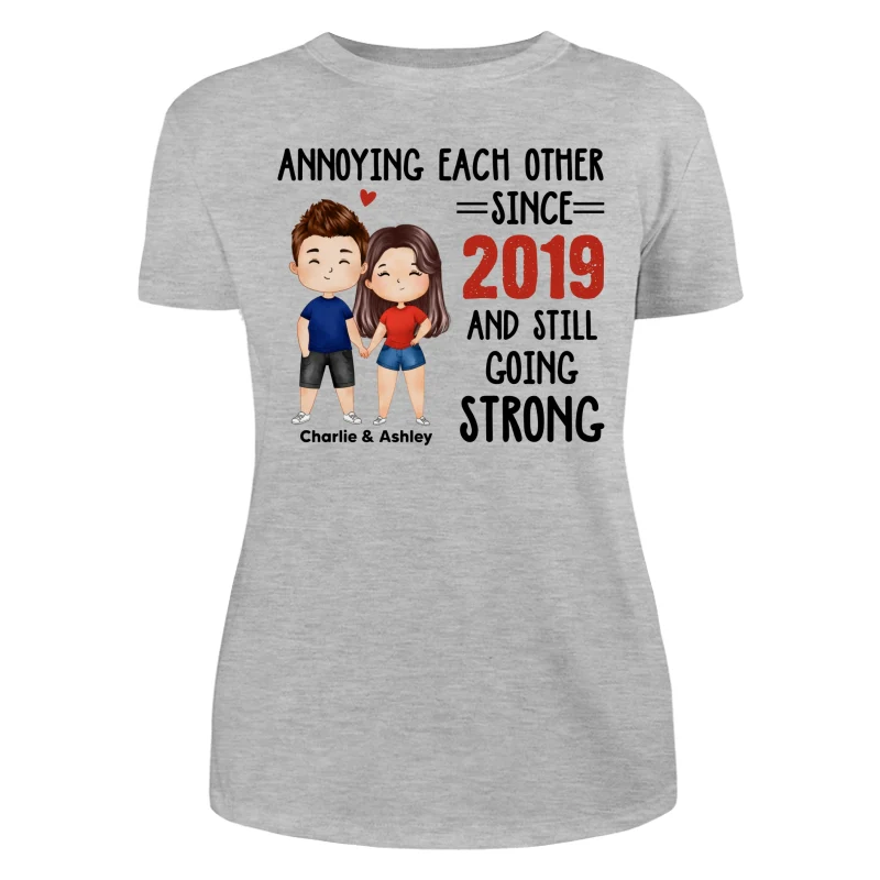 Watercolor Couple Annoying Each Other Funny Gift For Him For Her Personalized Shirt - Image 10