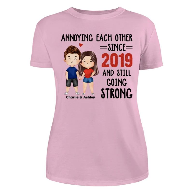 Watercolor Couple Annoying Each Other Funny Gift For Him For Her Personalized Shirt - Image 11