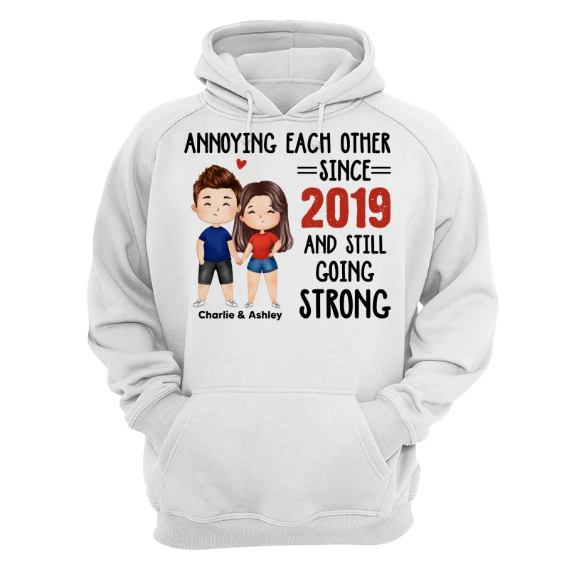 Watercolor Couple Annoying Each Other Funny Gift For Him For Her Personalized Shirt - Image 13