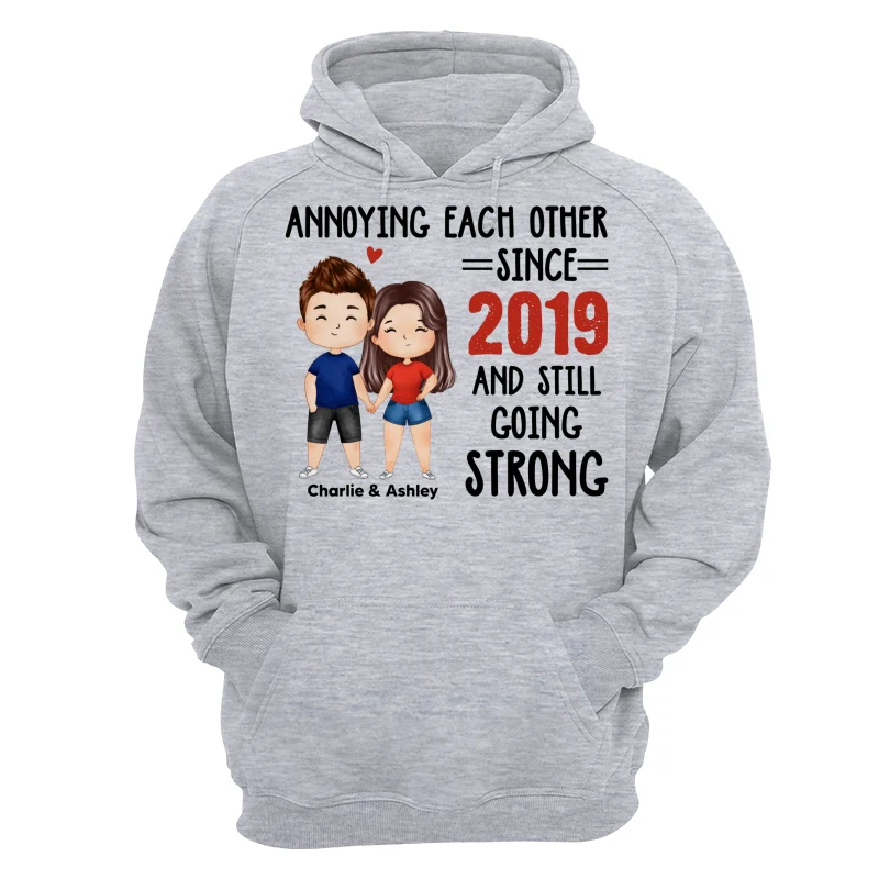 Watercolor Couple Annoying Each Other Funny Gift For Him For Her Personalized Shirt - Image 14
