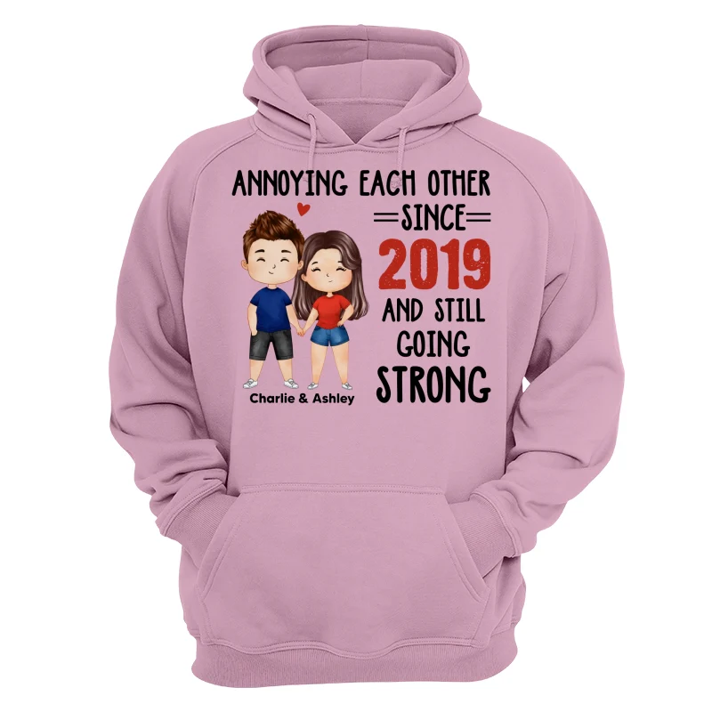 Watercolor Couple Annoying Each Other Funny Gift For Him For Her Personalized Shirt - Image 15