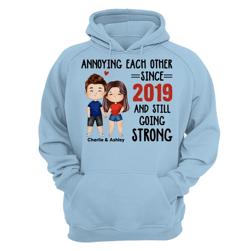 Watercolor Couple Annoying Each Other Funny Gift For Him For Her Personalized Shirt - Image 16