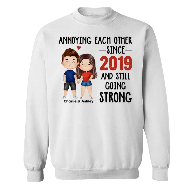 Watercolor Couple Annoying Each Other Funny Gift For Him For Her Personalized Shirt - Image 17