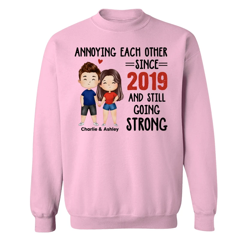Watercolor Couple Annoying Each Other Funny Gift For Him For Her Personalized Shirt - Image 19