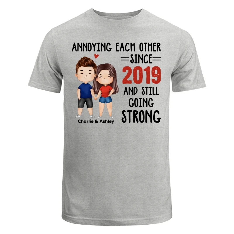Watercolor Couple Annoying Each Other Funny Gift For Him For Her Personalized Shirt - Image 6