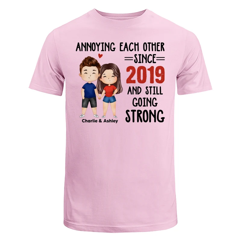 Watercolor Couple Annoying Each Other Funny Gift For Him For Her Personalized Shirt - Image 7