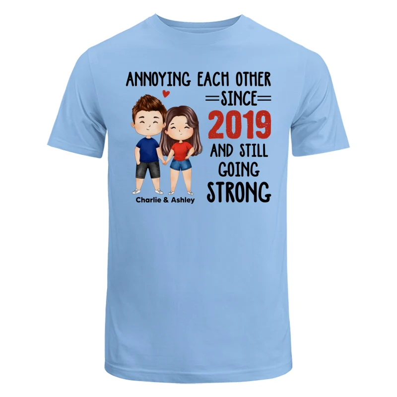 Watercolor Couple Annoying Each Other Funny Gift For Him For Her Personalized Shirt - Image 8