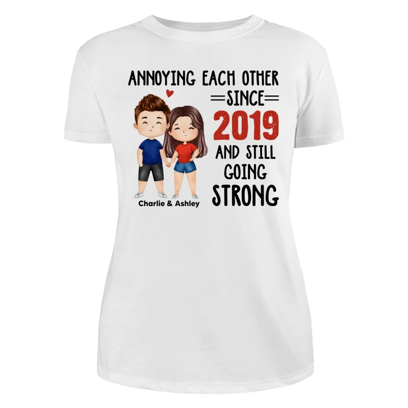 Watercolor Couple Annoying Each Other Funny Gift For Him For Her Personalized Shirt - Image 9