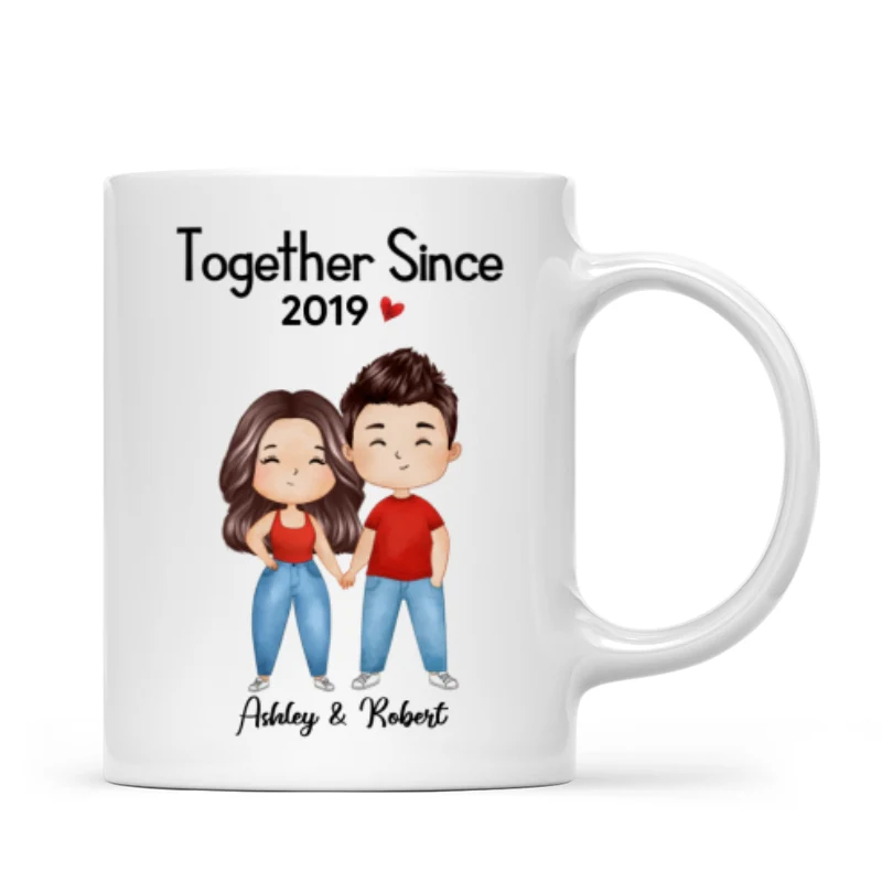 Watercolor Couple Gift For Him Gift For Her Personalized Mug - Image 4