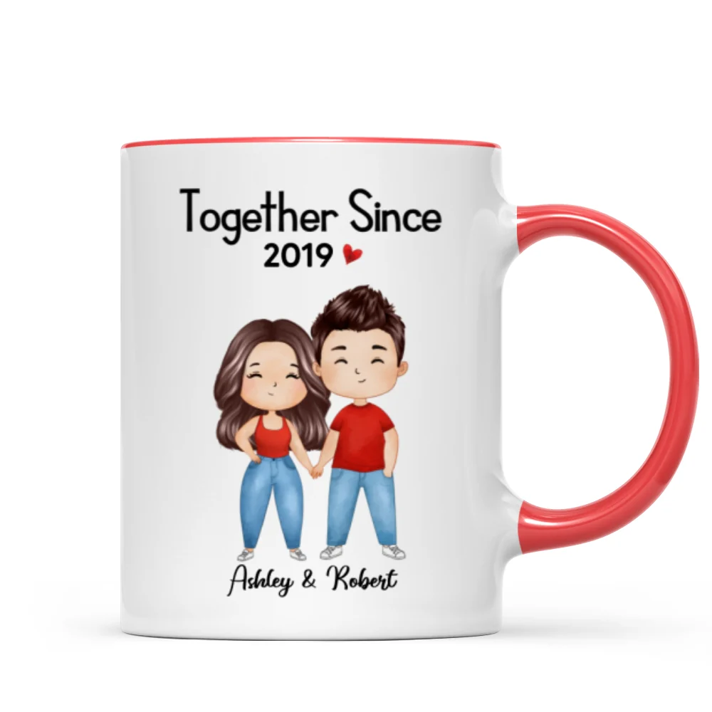 Watercolor Couple Gift For Him Gift For Her Personalized Mug - Image 7