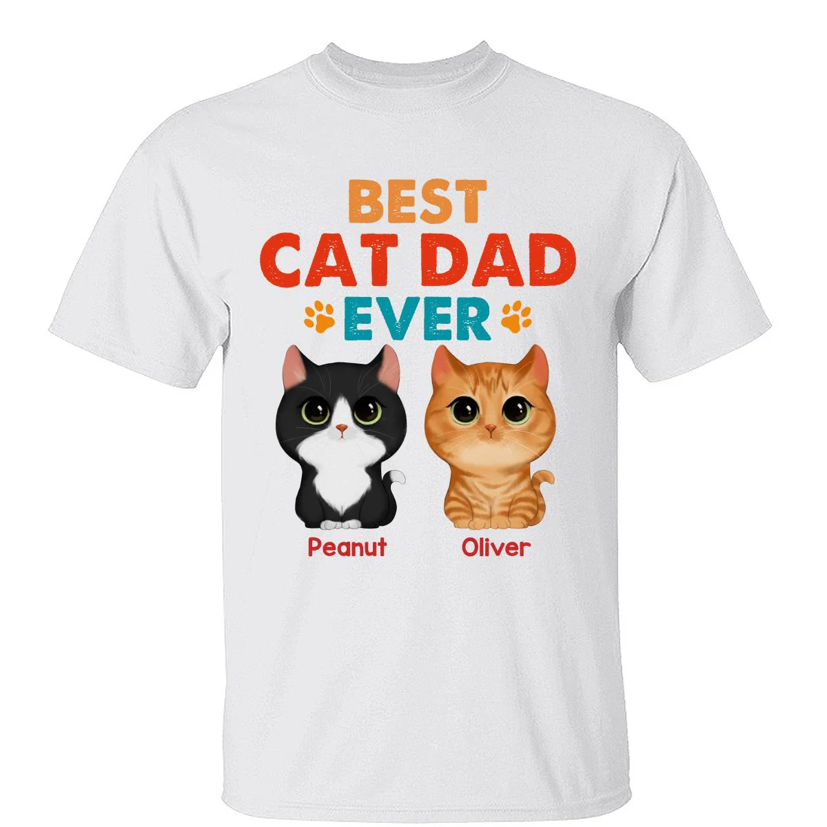 Watercolor Cute Cats Best Cat Dad Ever Retro Gift For Cat Dad Cat Lovers Personalized Shirt