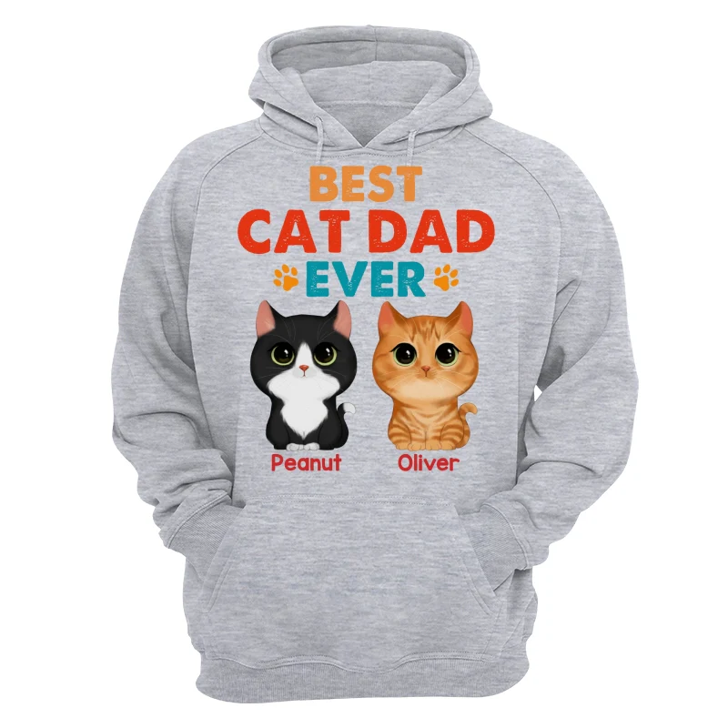 Watercolor Cute Cats Best Cat Dad Ever Retro Gift For Cat Dad Cat Lovers Personalized Shirt - Image 14
