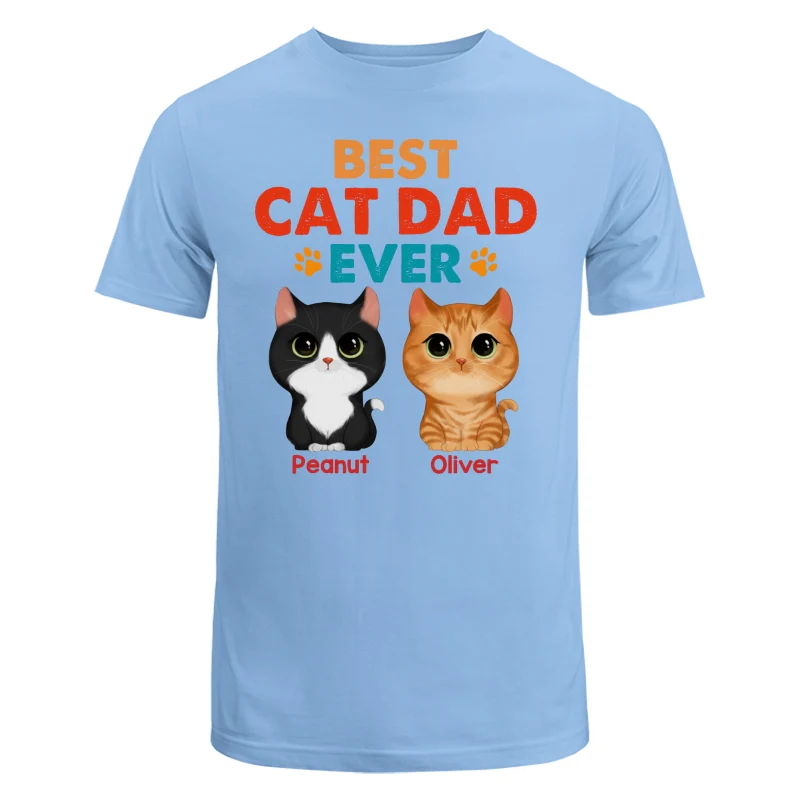 Watercolor Cute Cats Best Cat Dad Ever Retro Gift For Cat Dad Cat Lovers Personalized Shirt - Image 8