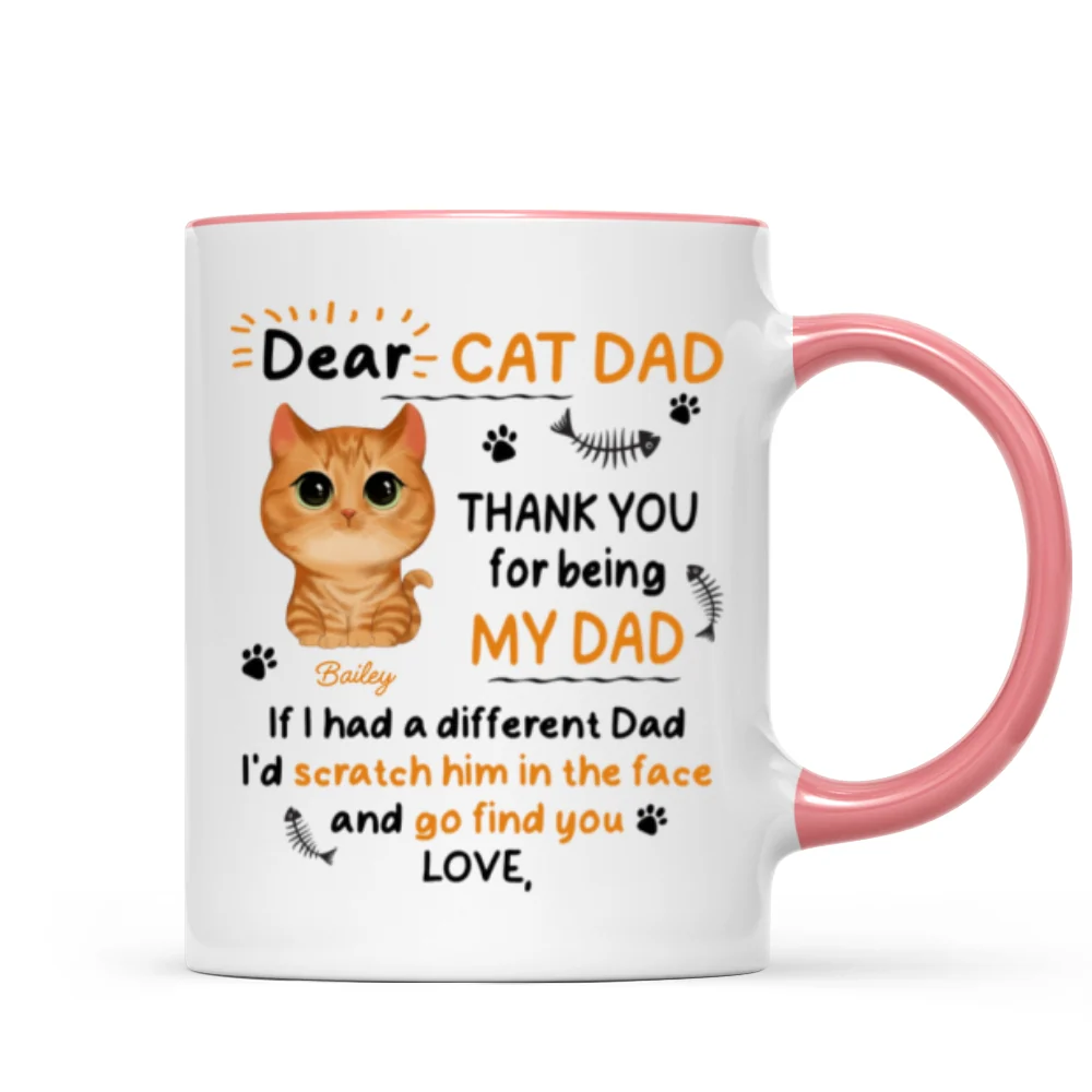 Watercolor Cute Cats Dear Cat Dad Thank You Gift For Cat Dad Cat Lovers Personalized Mug - Image 9