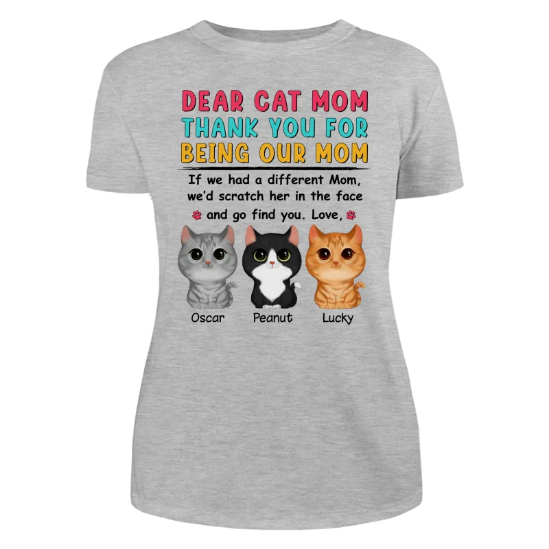Watercolor Cute Cats Dear Mom Thank You Gift For Cat Mom Cat Lovers Personalized Shirt - Image 10