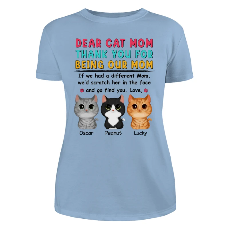 Watercolor Cute Cats Dear Mom Thank You Gift For Cat Mom Cat Lovers Personalized Shirt - Image 12