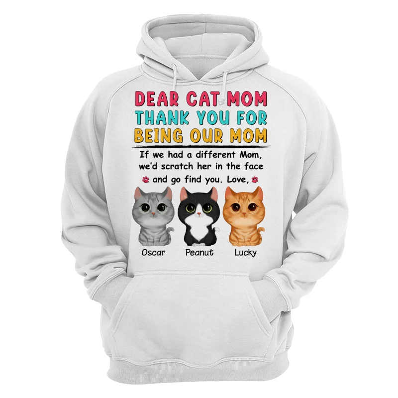 Watercolor Cute Cats Dear Mom Thank You Gift For Cat Mom Cat Lovers Personalized Shirt - Image 13
