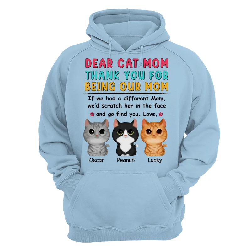 Watercolor Cute Cats Dear Mom Thank You Gift For Cat Mom Cat Lovers Personalized Shirt - Image 16