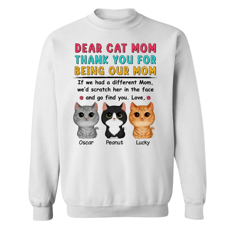Watercolor Cute Cats Dear Mom Thank You Gift For Cat Mom Cat Lovers Personalized Shirt - Image 17