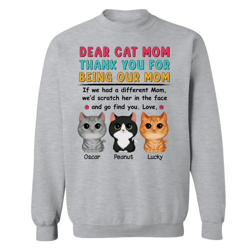 Watercolor Cute Cats Dear Mom Thank You Gift For Cat Mom Cat Lovers Personalized Shirt - Image 18