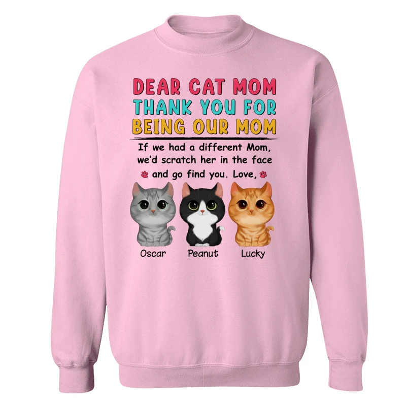Watercolor Cute Cats Dear Mom Thank You Gift For Cat Mom Cat Lovers Personalized Shirt - Image 19