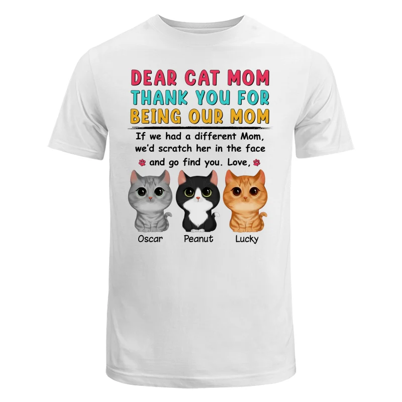 Watercolor Cute Cats Dear Mom Thank You Gift For Cat Mom Cat Lovers Personalized Shirt - Image 5