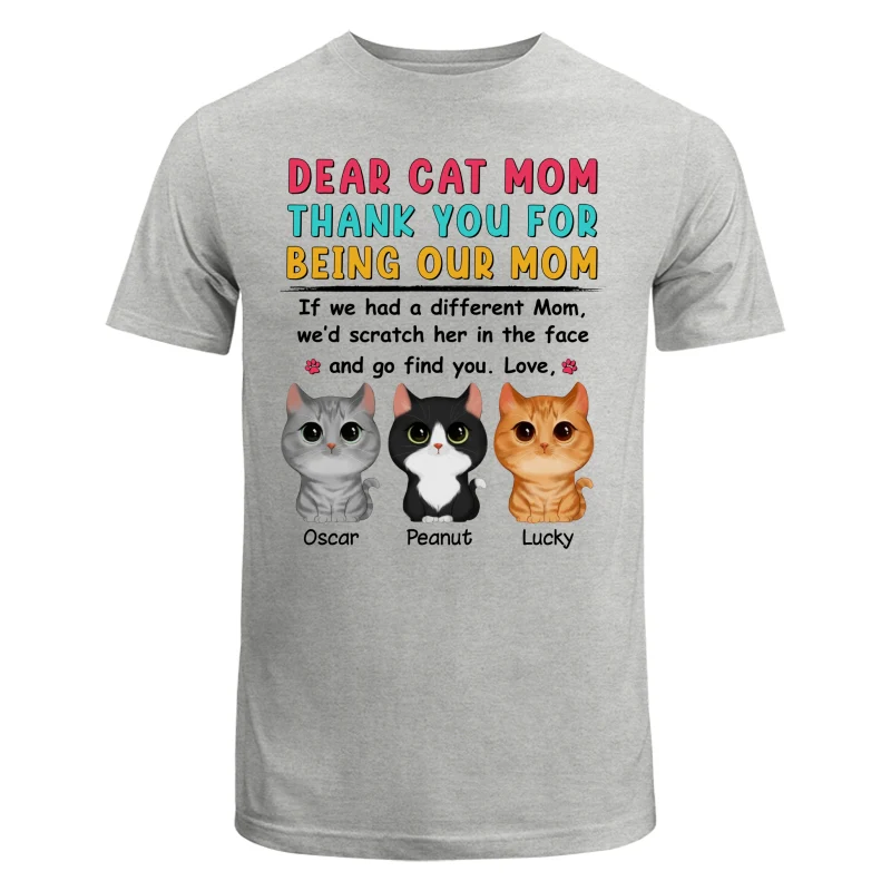 Watercolor Cute Cats Dear Mom Thank You Gift For Cat Mom Cat Lovers Personalized Shirt - Image 6