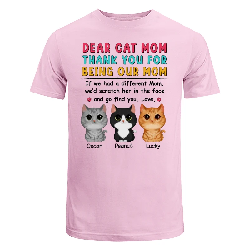 Watercolor Cute Cats Dear Mom Thank You Gift For Cat Mom Cat Lovers Personalized Shirt - Image 7