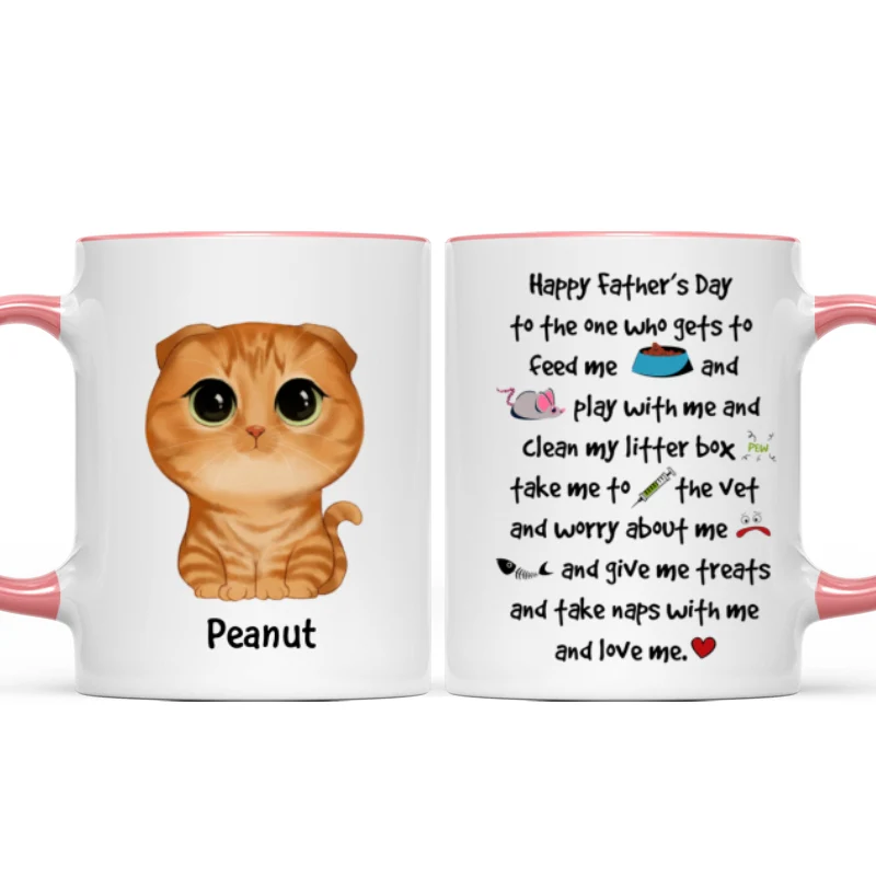 Watercolor Cute Cats Happy Father‘ Day Cat Things Personalized Mug - Image 10