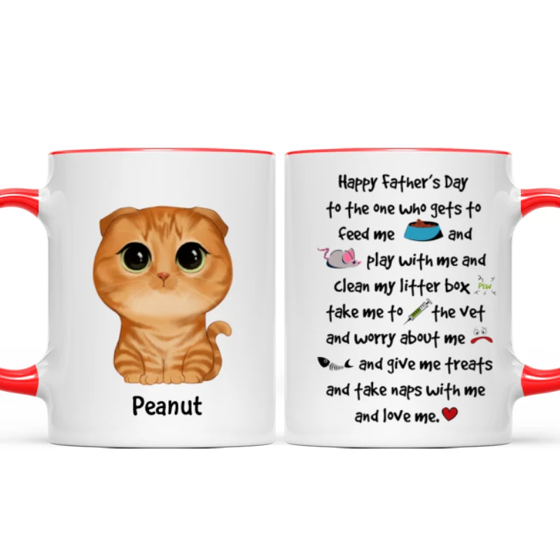 Watercolor Cute Cats Happy Father‘ Day Cat Things Personalized Mug - Image 8