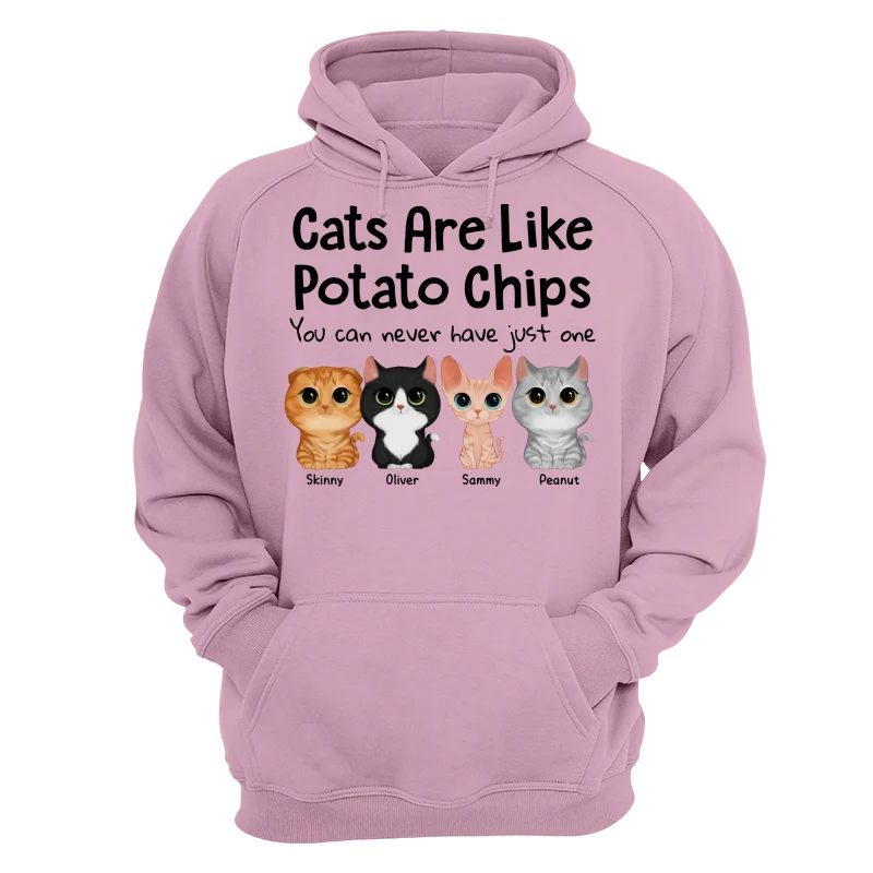 Watercolor Cute Cats Potato Chips Personalized Shirt - Image 15