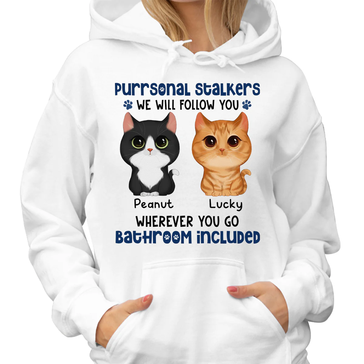 Watercolor Cute Cats Purrsonal Stalkers Personalized Shirt - Image 4