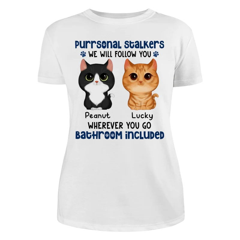 Watercolor Cute Cats Purrsonal Stalkers Personalized Shirt - Image 9