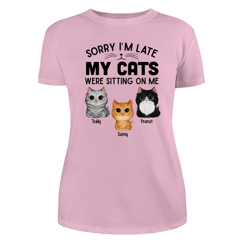 Watercolor Cute Cats Sorry My Cats Sitting On Me Personalized Shirt - Image 11