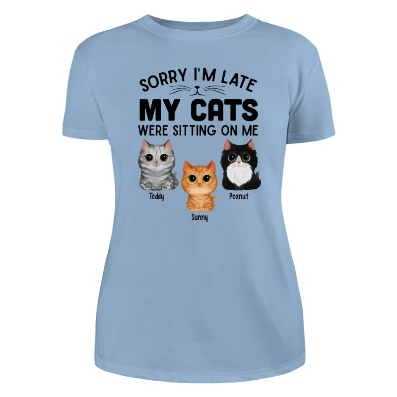 Watercolor Cute Cats Sorry My Cats Sitting On Me Personalized Shirt - Image 12