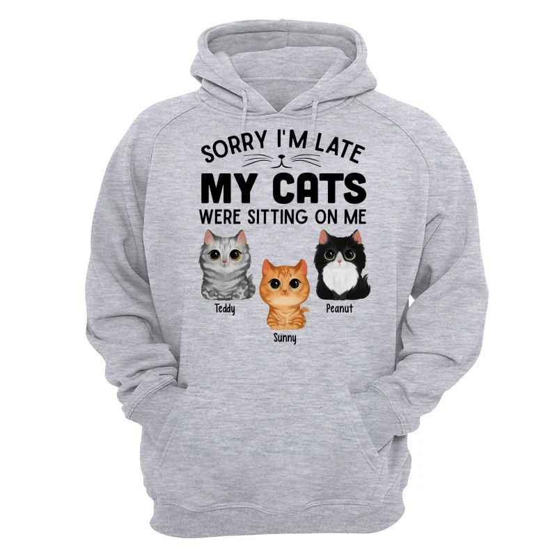 Watercolor Cute Cats Sorry My Cats Sitting On Me Personalized Shirt - Image 13