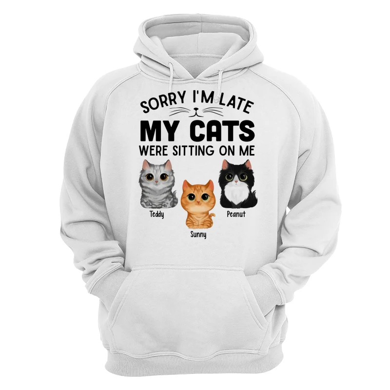 Watercolor Cute Cats Sorry My Cats Sitting On Me Personalized Shirt - Image 14