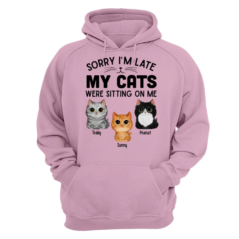 Watercolor Cute Cats Sorry My Cats Sitting On Me Personalized Shirt - Image 15
