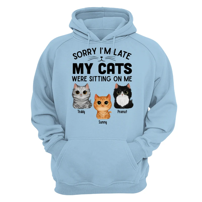Watercolor Cute Cats Sorry My Cats Sitting On Me Personalized Shirt - Image 16