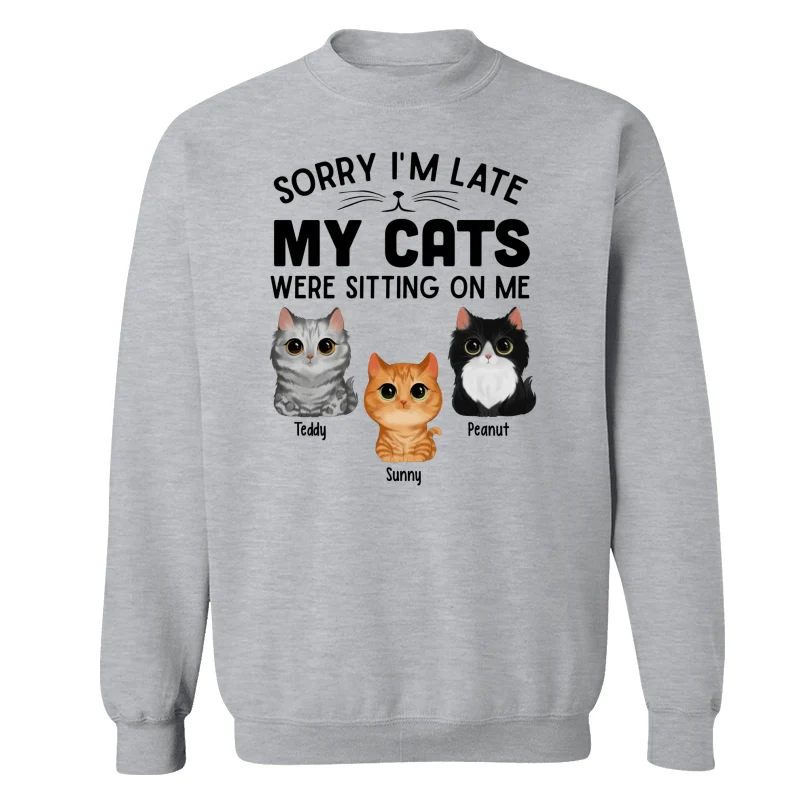 Watercolor Cute Cats Sorry My Cats Sitting On Me Personalized Shirt - Image 17