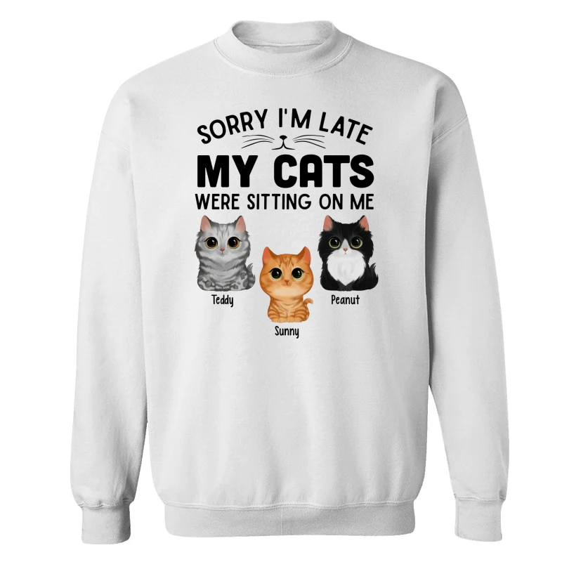 Watercolor Cute Cats Sorry My Cats Sitting On Me Personalized Shirt - Image 18