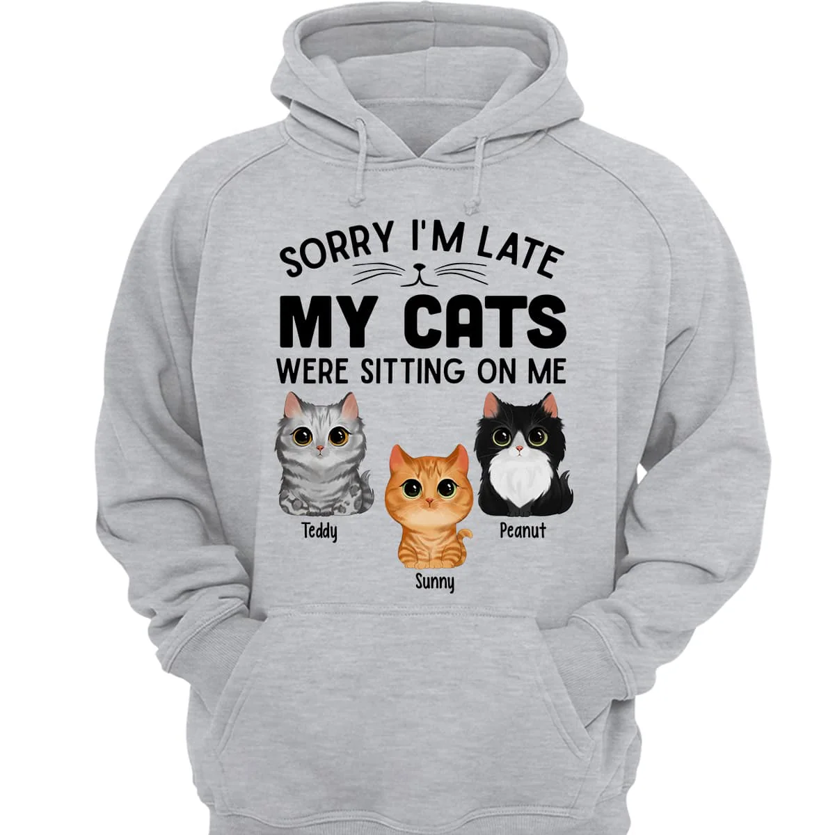 Watercolor Cute Cats Sorry My Cats Sitting On Me Personalized Shirt - Image 3
