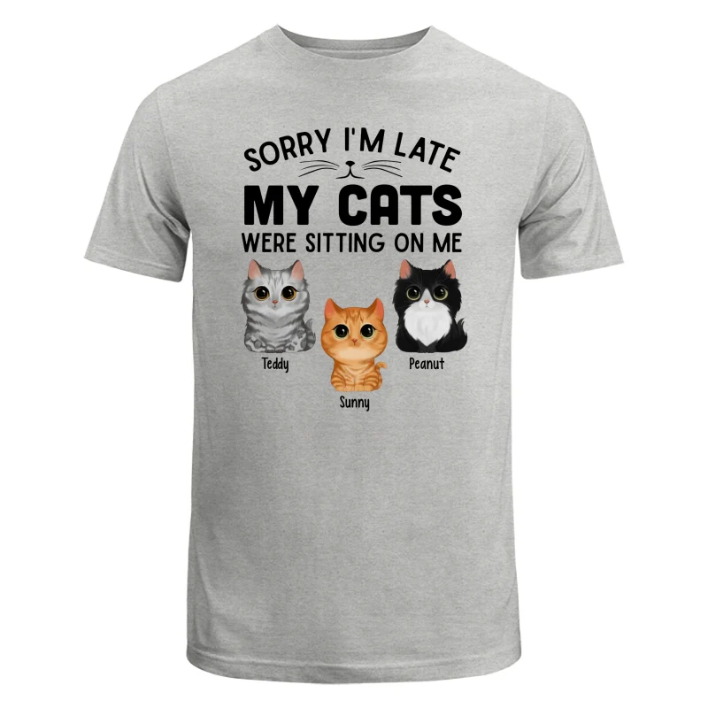 Watercolor Cute Cats Sorry My Cats Sitting On Me Personalized Shirt - Image 5