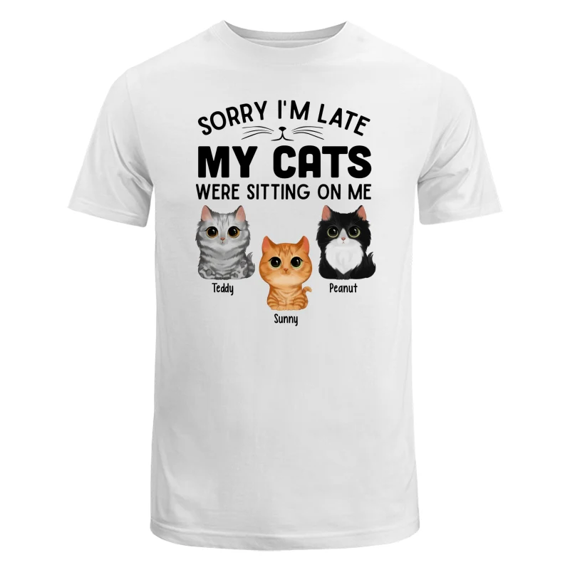 Watercolor Cute Cats Sorry My Cats Sitting On Me Personalized Shirt - Image 6