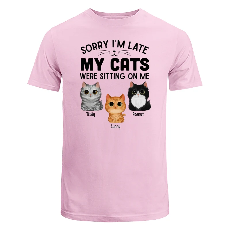 Watercolor Cute Cats Sorry My Cats Sitting On Me Personalized Shirt - Image 7